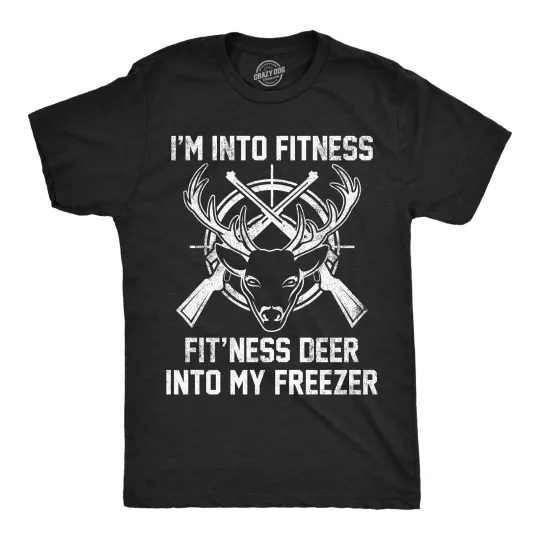 Discover Mens Funny T Shirts Im Into Fitness Fitness Deer Into My Freezer Sarcastic
