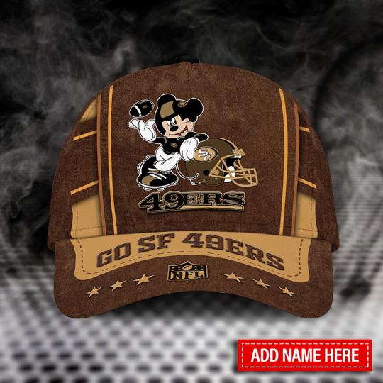 Custom Name football San Francisco 49ers Mickey Mouse Classic Cap
