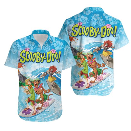 Scooby Doo Hawaiian Shirt, Scooby Doo And Shaggy Rogers Summer Vacation Shirt, Button Down Shirt, Scooby Doo Shirt Men