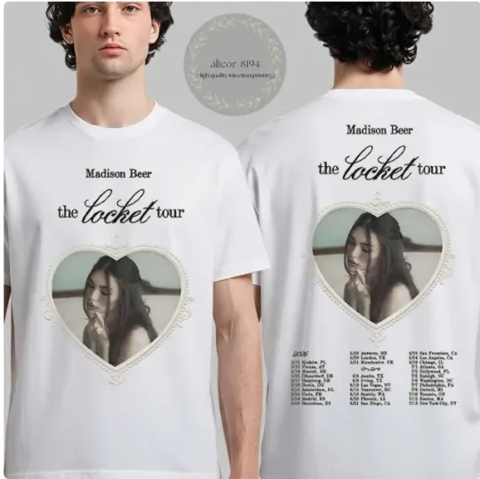 Discover Madison Beer The Locket Tour 2026 World Tour Schedule Dates Two Sided T-Shirt