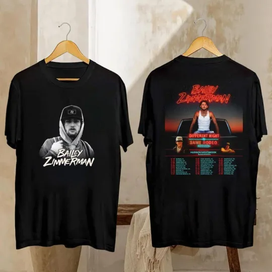 Discover Bailey Zimmerman Tour 2026 Shirt, Bailey Zimmerman Different Night Same Fan Gift