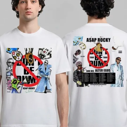 Discover HOT!!Asap Rocky Don’t Be Dumb Tour 2026 Schedule Dates Two Sided T-Shirt