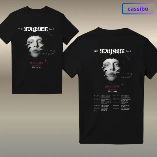 Discover Ld ga Tour 2026 Shirt, Ld ga Graphic Shirt, the Mayhem Ball Tour T-shirt