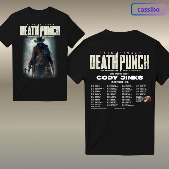 Five Finger Death Punch 20th Anniversary World Tour 2026 North America T-Shirt