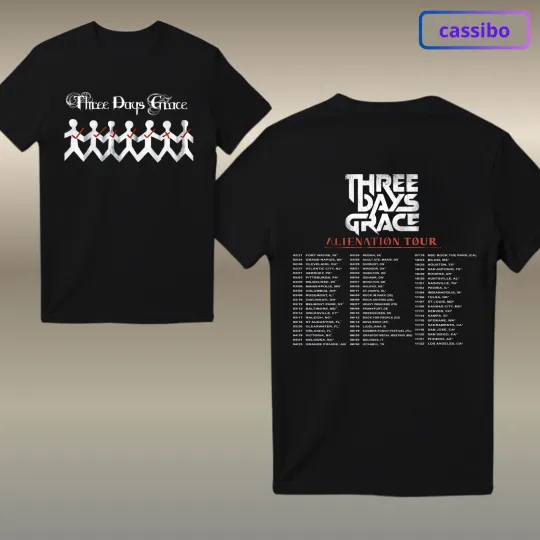 Discover Three Days Grace Alienation Tour 2026 Shirt, North America Concert T-Shirt