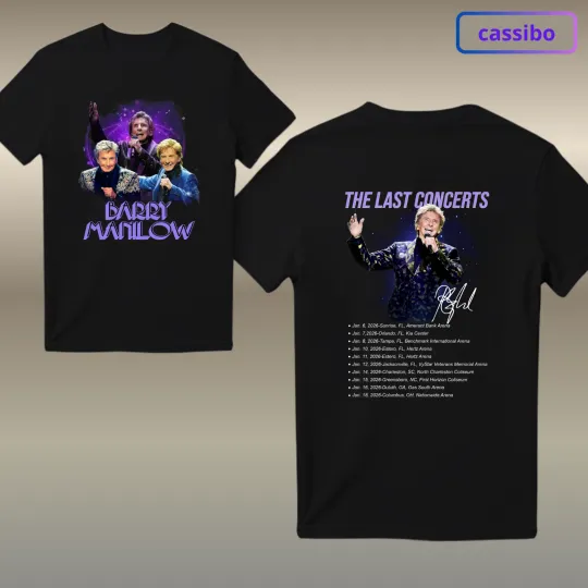 Discover Manilows The Last Concert Tour 2026 T-Shirt