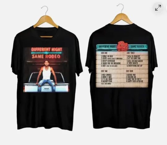 Discover Bailey Zimmerman Different Night Same Rodeo Tour 2026 Country Fan T-Shirt