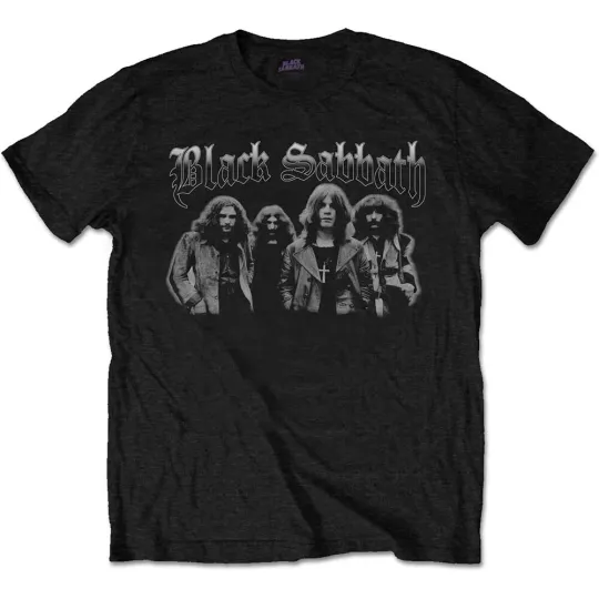 Discover Black Sabbath Greyscale Group T-Shirt Official Ozzy Metal Band