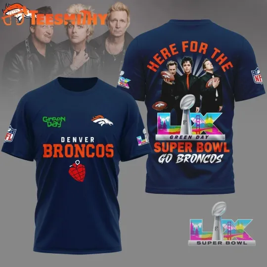 Discover Broncos 2026 football Green Day Super Bowl Limited Edition T Shirt