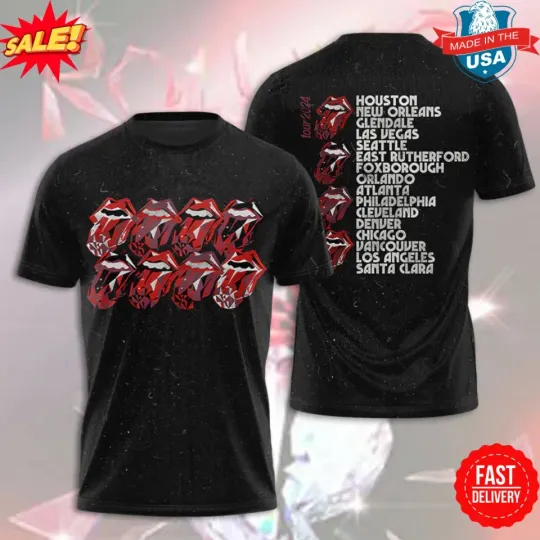 Discover The R.o.l.ling Sto.nes Hackney Diamonds Tour 2024 Concert 3d T-Shirt