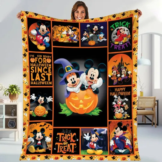 Mickey Minnie Mouse Halloween Fleece Blanket Mickey And Friends Blanket