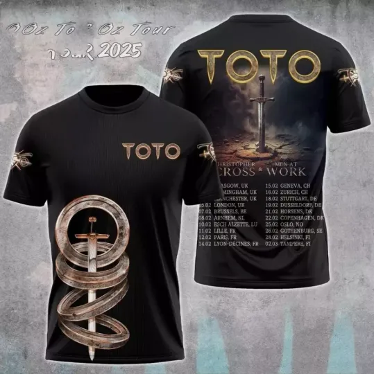 Discover TOTO 2025 The Dogz of Oz World Tour 3D T-Shirt