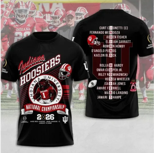 Discover Indiana Football 2026 National Championship 3D Shirt S-5XL Style4