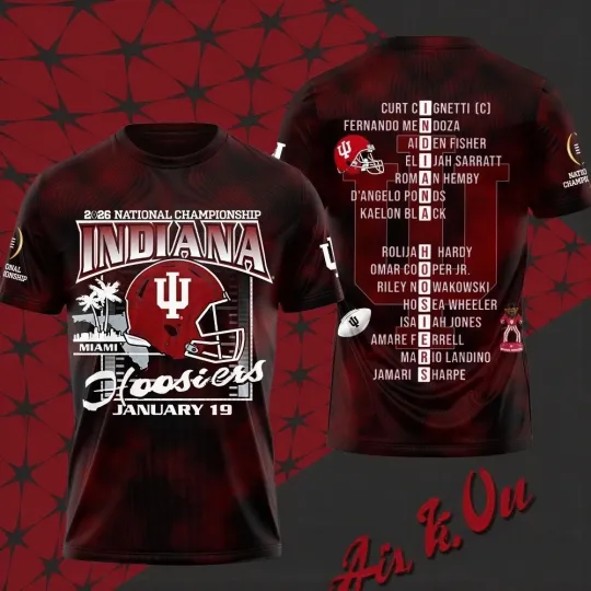 Discover Indiana Hoosier Football 2026 National Championship 3D T-Shirt