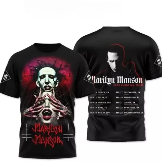 Discover Marilyn Special Manson Rebel Rock Graphic 3D T Shirt Adult Wear Unisex VA604