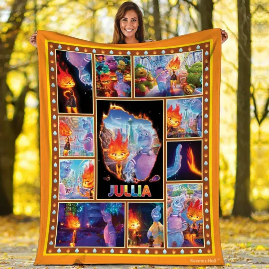 Discover Elemental Blanket | Fire And Water Ember And Wade Fleece Blanket Magic
