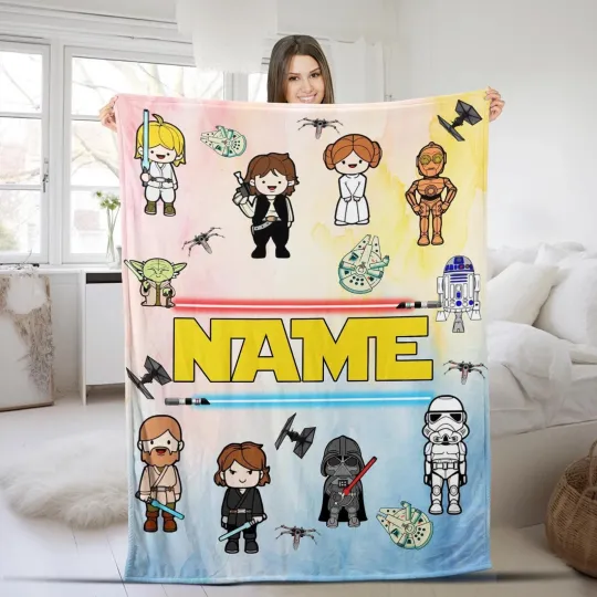 Discover Personalized Custom Name Star Wars Blanket, Star Wars Characters Fleece Blanket