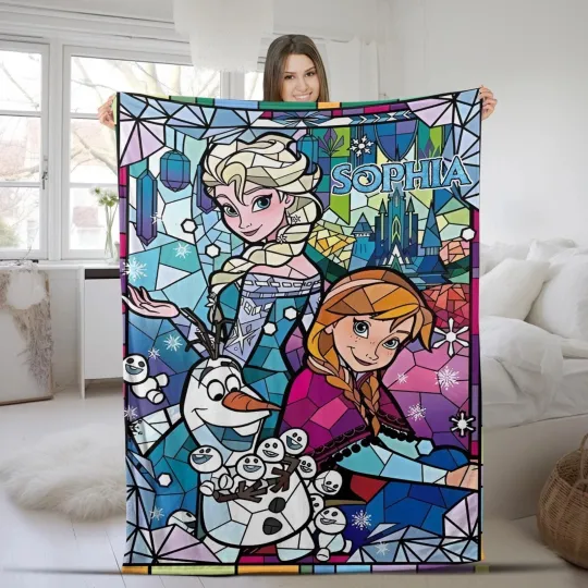 Discover Personalized Name Frozen Princess Elsa Blanket, Anna Fleece Blanket