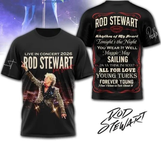 Rod Stewart Live In Concert 2026 3D AOP Shirt