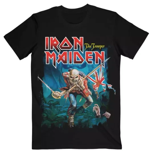 Discover Iron Maiden T-Shirt The Trooper Eddie Band New Black Official