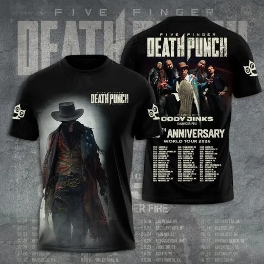 Five Finger Death Punch Band New Tour 3D AOP Shirt