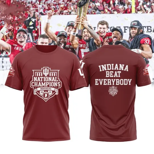 Discover Indiana H0osier Football 2026 National Champs 3D Reprints Gift Fan S-5XL