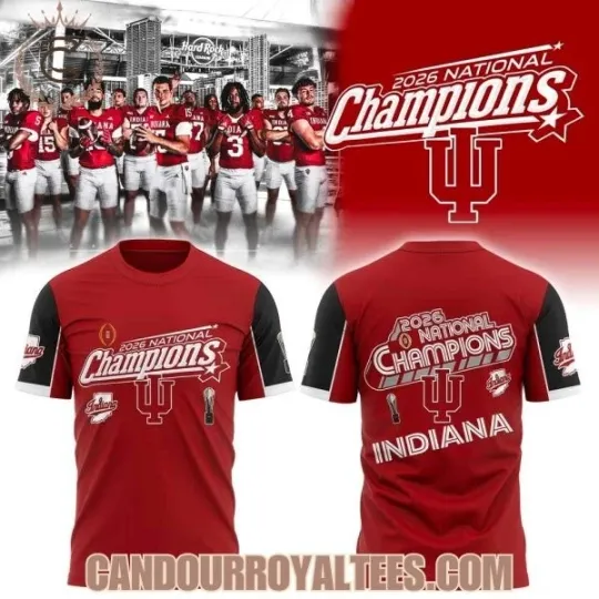 Discover Indiana Hoosier 2026 National Champions 3D Tshirt Fan Gift S-5XL