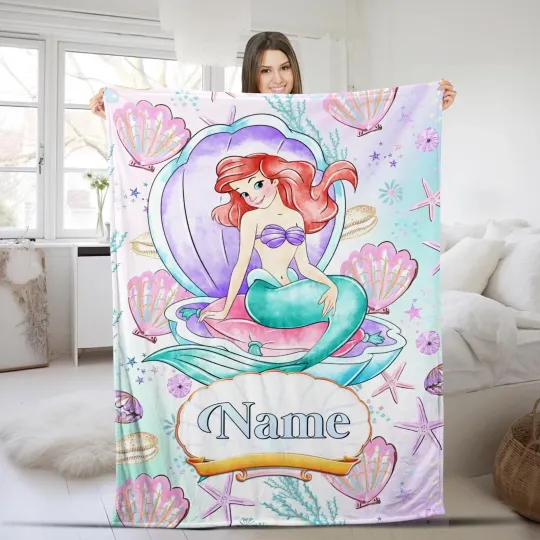 Discover Custom Little Mermaid Blanket, Personalized Mermaid Fleece Blanket Barchelorette