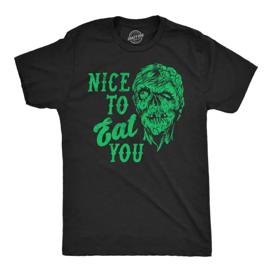 Discover Mens Funny T Shirts Nice to Eat You Sarcastic Zombie Graphic Novelty Tee for Men