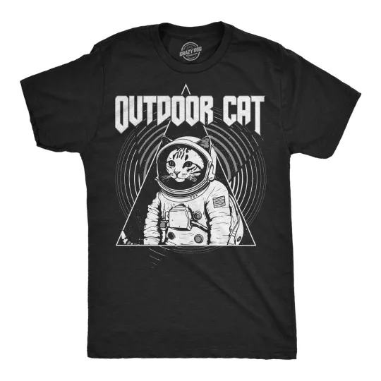 Discover Mens Funny T Shirts Outdoor Cat Sarcastic Space Graphic Tee for Men