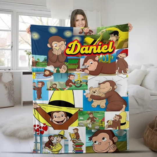 Discover Personalized Curious George Blanket Curious George Movie Fleece Blanket