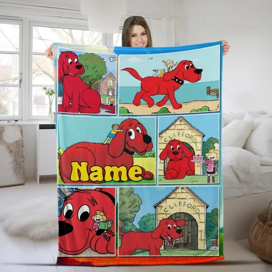 Discover Personalized Clifford The Big Red Dog Blanket Clifford Fleece Blanket Clifford