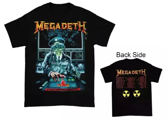 1990 Megadeth Rust in Peace Tour Black Double-Sided T-Shirt