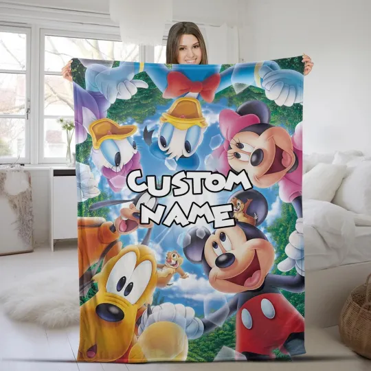 Discover Personalized Mickey And Friends Disneyland Mickey Mouse Fleece Blanket