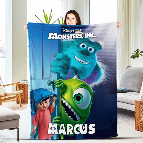 Discover Personalized Monsters Inc Blanket, Disney Monsters Inc Cartoon Fleece Blanket