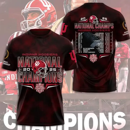 Discover Hoosiers Football 2025 National Champions 3D Apparel