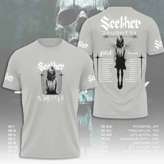 Discover SEETHER THE SURFACE Seems So Far Tour 2024 3D T-Shirt
