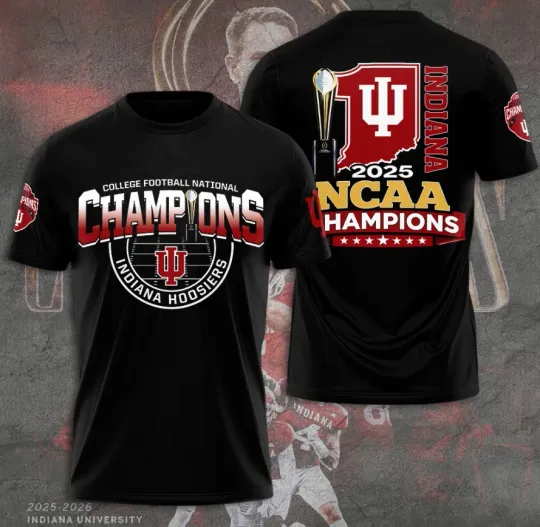 Discover Indianaa Hoosier1 Football 2025 National Champions 3D T-Shirt