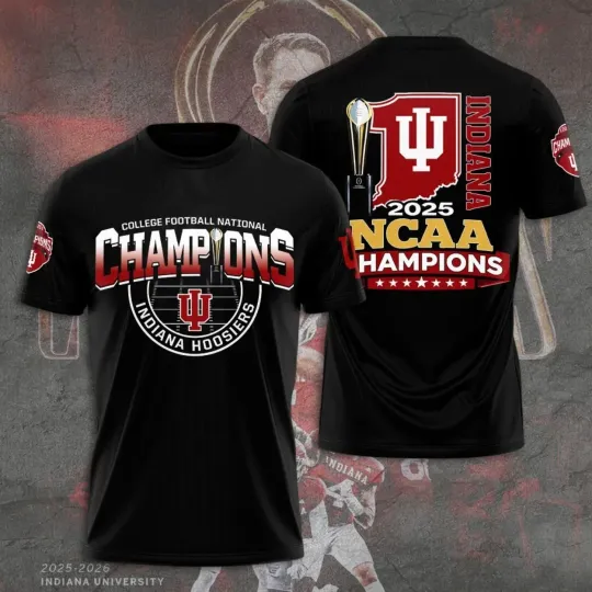 Discover Indiana Hosiers Football 2025 National Champions Winner 3D Shirt