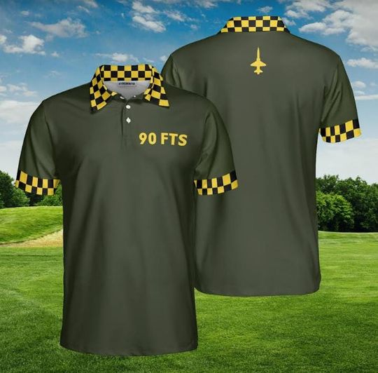 Discover Air Force Polo Shirt, 90 FTS Custom Name, Jet Pilot Aviation Uniform, Veteran's Gift