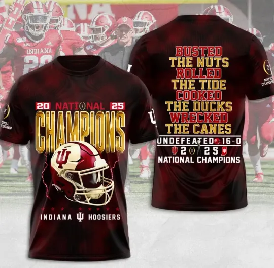 Discover Indianaa Hoosi-Er 2025 National Champions 3D T-Shirt