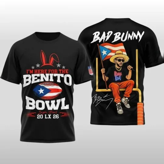 Discover Bad Buny Super Bowl 3D T-Shirt