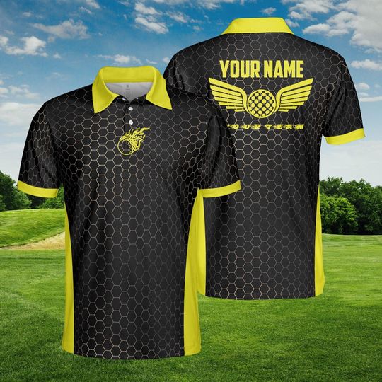 Discover Custom Golf Polo Shirt, Personalized Name, Modern Golf Tee, Tournament Apparel, Gift