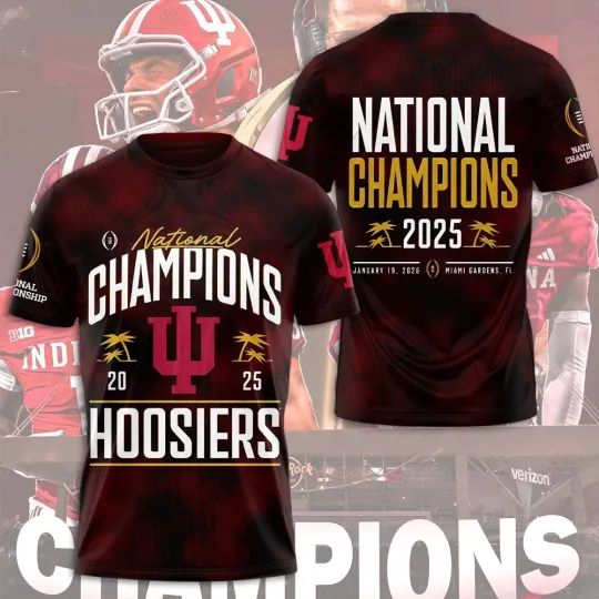 Indiana Hoosier Football 2025 National Champions 3D Shirt