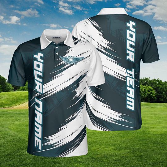 Discover Custom Golf Polo Shirt, Personalized Name, Team Uniform, Wind Brush All-Over Print, Golf Gift