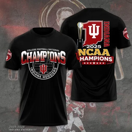 Discover Indiana Hoosier Football 2025 National Champions 3D Shirt