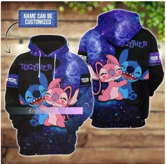 Discover Stitch And Angel 3D Hoodie, Gift for Friends
