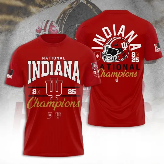 Discover Indiana Hoosier Football 2025 National Champions 3D Shirt