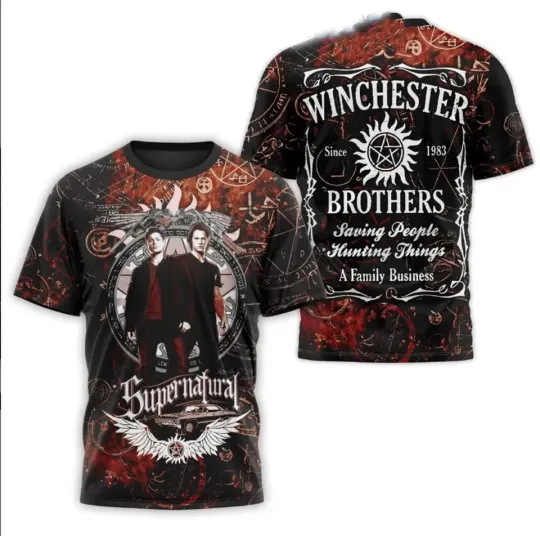 Supernatural Winchester Brothers A Family Business Series AOP 3D T-Shirt