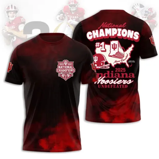 Indiana Hoosier Football 2025 National Champions 3D Shirt